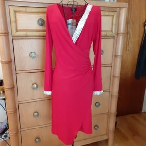 2/$25 NWT MSK STUNNING Red Surplice Cocktail Dress